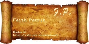 Feith Patrik névjegykártya
